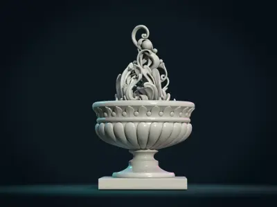 Abstract plant Vase 3D print model