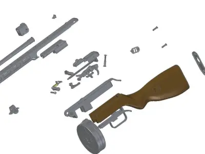 PPSh-41 rifle 3D model
