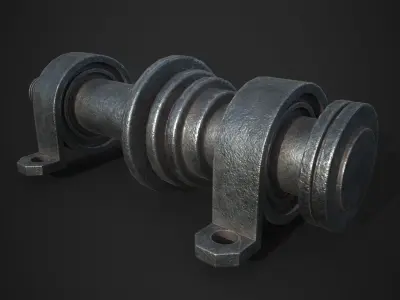 Bearing Shaft Low-poly 3D model