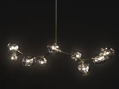 Branching bubble 9 lamps 2 3D model