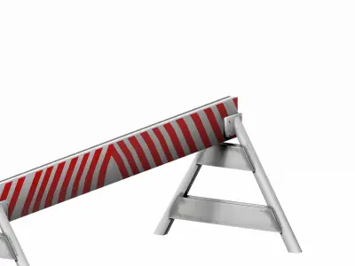 Triangle feeted long strip traffic barrier Low-poly 3D model