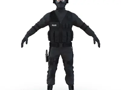 SWAT Man Rigged 3D model