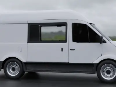 van car Free low-poly 3D model