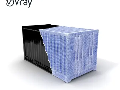Cargo Shipping Container D Model Pack Low-poly 3D model