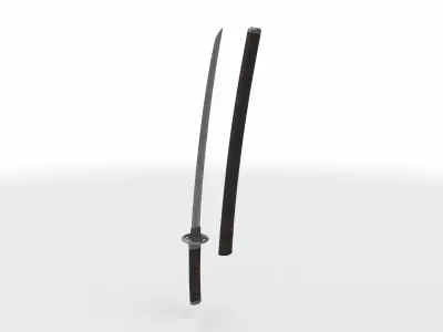 wakizashi japanese short sword 3D model