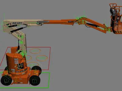 JLG E300AJP Articulating Boom Lift Rigged 3D model