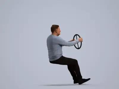 00186Eliot013 - Adult Black man sitting in car wearing 3D model