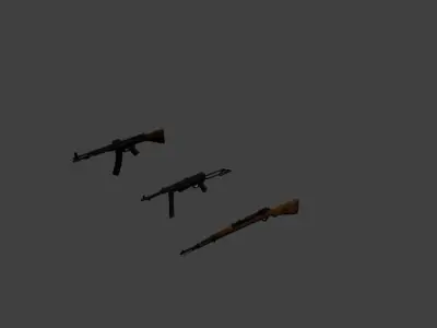 German Guns WW2 Low-poly 3D model
