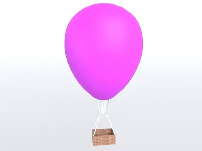 Hot Air Balloon v1 012 Low-poly 3D model