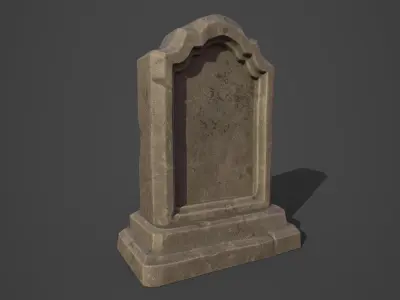Gravestone Low-poly 3D model 5