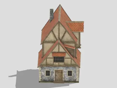 Medieval Building 07 Low Poly PBR Realistic Low-poly 3D model