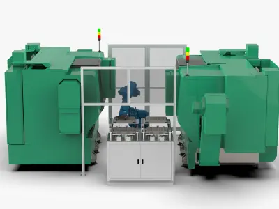 Automatic Double Station Lathe Loading and Unloading Machine Free 3D model