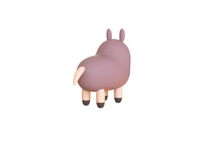 Low-Poly Alpaca Animated - Fun World Animal Low-poly 3D model