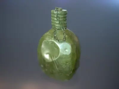 Soviet Army Flask Low-poly 3D model Free low-poly 3D model