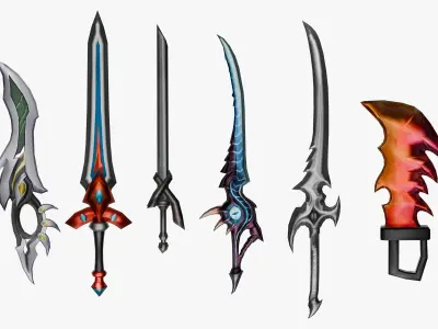 15 Stylized Sword Models Pack 2 - Low Poly Low-poly 3D model