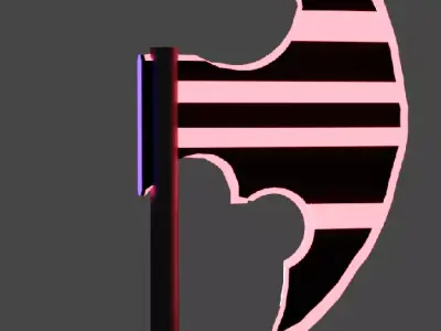 low-poly cyber axe Free low-poly 3D model