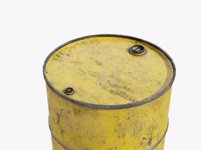 Steel Barrel - Yellow - Dirty 3D model