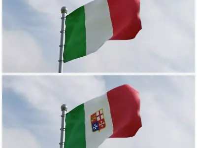 Animated Italy Flags 3D model