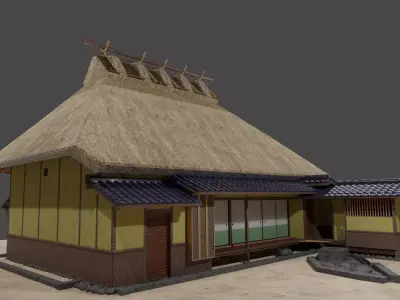 Typical Japanese 18th century private house 3D model