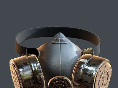 Gas mask helmet 3d model scifi Low-poly Low-poly 3D model Low-poly 3D model shop