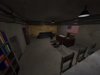 Military Bunker - Usa Low-poly 3D model