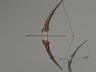 Low-poly bow and arrow Low-poly 3D model