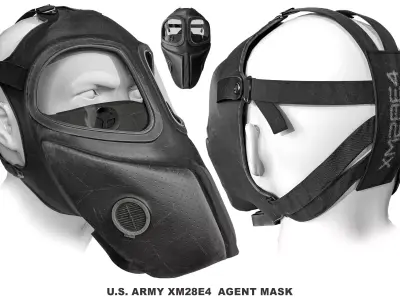 XM28 Gas Mask Low-poly 3D model