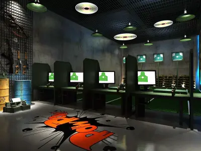 Shooting range Low-poly 3D model 4