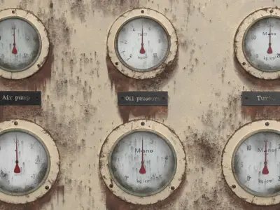 Old gauge panel Low-poly 3D model