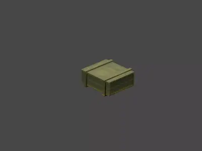 Box low poly wooden Low-poly 3D model