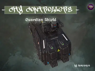 City Controllers  - Guardian Shield - PBR lowpoly Low-poly 3D model