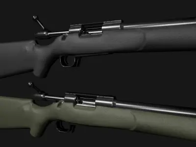 R700 Sniper Rifle Low-poly 3D model