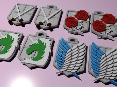 Shingeki no Kyojin Emblems 3d printable 3D print model