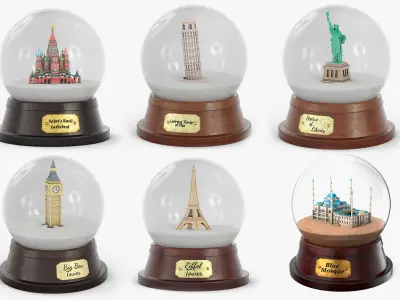  Snow Globes with Landmarks Collection 3 