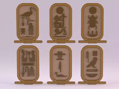 Egyptian Symbols - 004 Low-poly 3D model