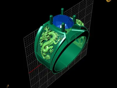dragon ring 3D print model 7