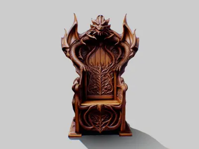 Dragon Throne Low-poly 3D model