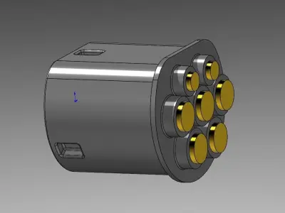 Type 2 Mennekes plug up to 480V 3 phase 63A or 1 phase 70A  3D print model