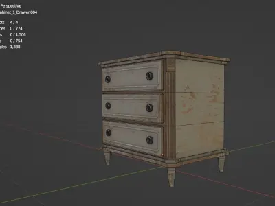 Cabinet chest of drawers Low-poly 3D model purchase