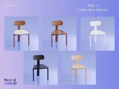 AMPM Collection Set Part 1 -  Marais - Chairs and Armchairs 3D model