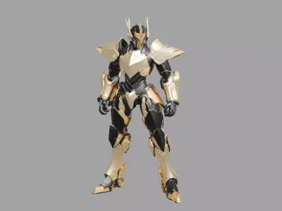 Golden Black Sci Fi Mech 3D model