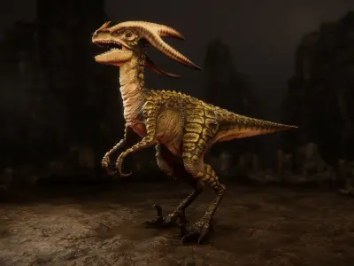 Raptors pack Low-poly 3D model