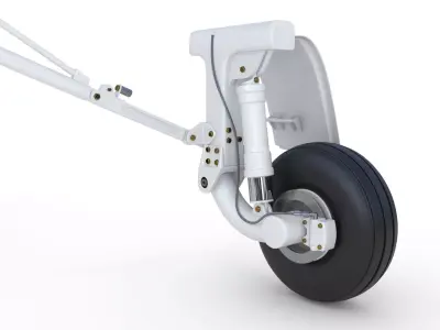 Landing Gear for Aircraft 2 Rear 3D model