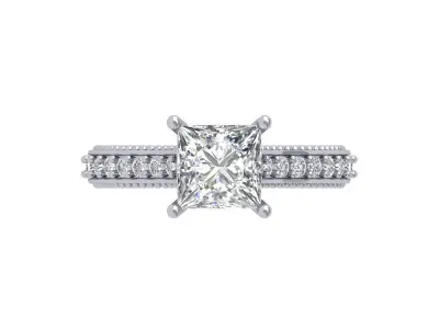 Princess Art Deco Ring 3D print model 3