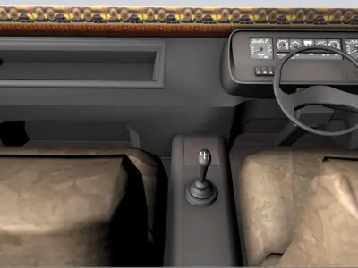 Indian truck with interior Low-poly 3D model