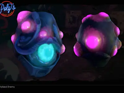Stylized Alien Enemy Free low-poly 3D model