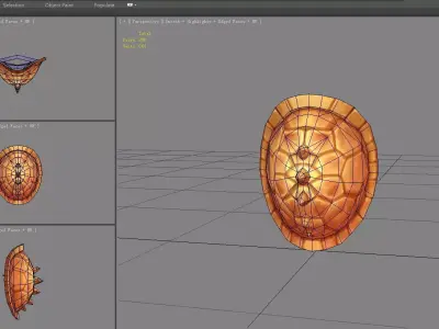 Cartoon Turtle Shell Shield Low-poly 3D model