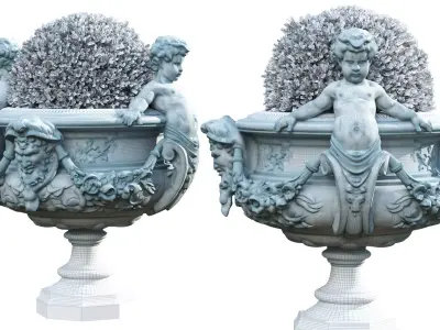 Garden pot 01 3D model