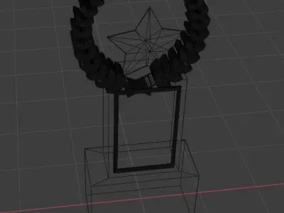 Award 3D with Gold and Black Wooden Material 3D model