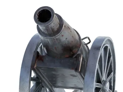 Old Rusty Cannon weaponry 3D model